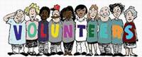 Group of cartoon volunteers