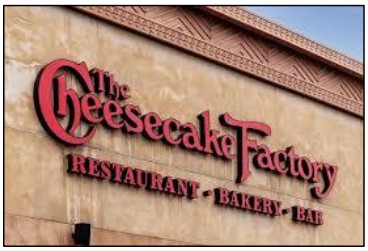 Cheesecake Factory sign